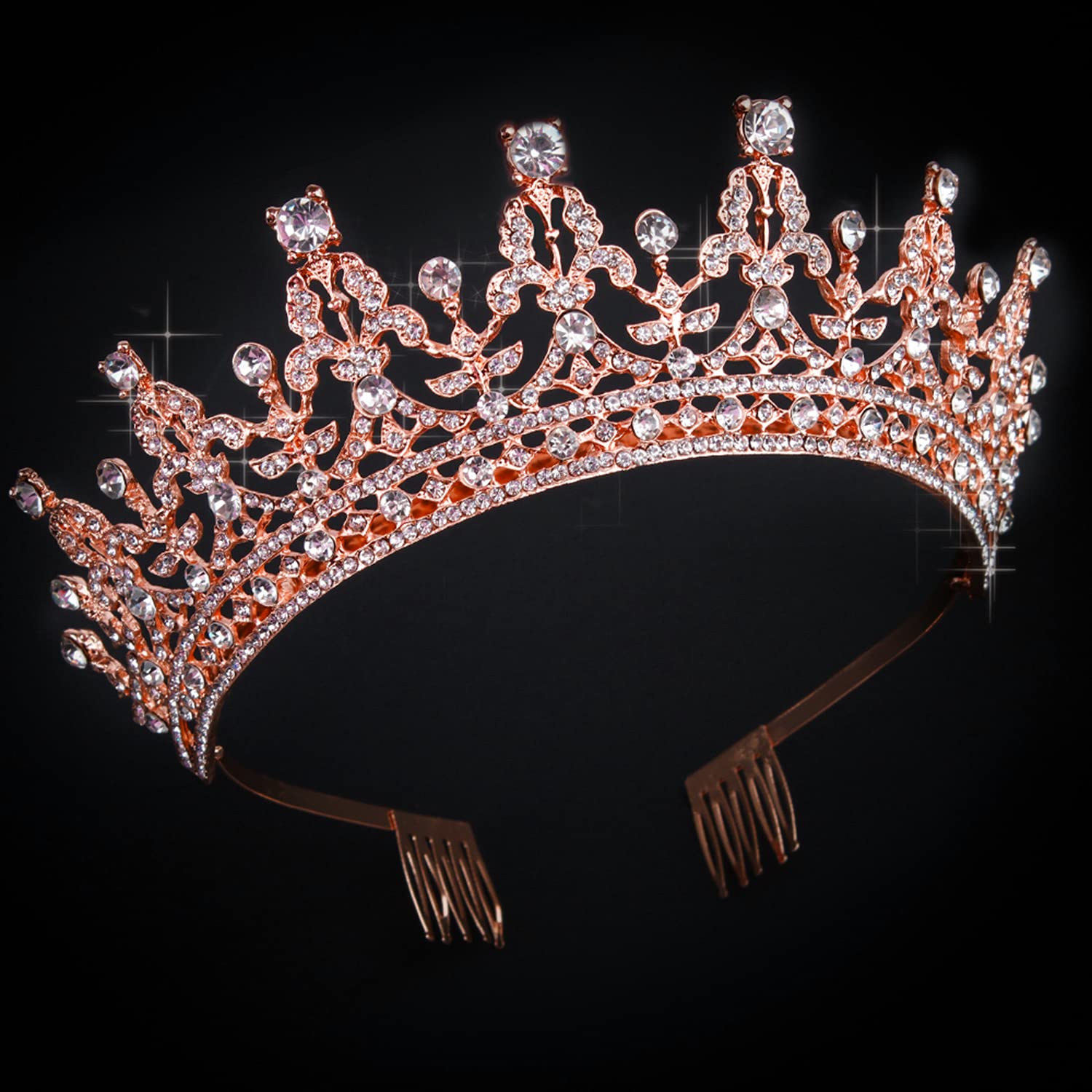 COCIDE Rose Gold Tiara and Crown for Women Birthday