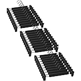 Lamitocs Pants Hangers with Adjustable Anti-Rust Clips for Pants (Black, 30Pack)