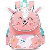 Reqinqin 22L Little Rabbit Backpack for Toddler & Preschool Boys Girls 3-9 Years:3D Cartoon Waterproof Large Capacity School Bag,Kindergarten Travel Backpack(Rabbit) 