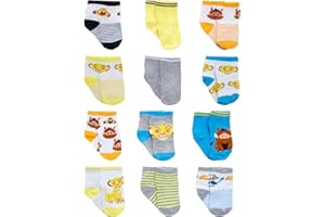 Disney Baby Boys Socks - 12 Pack Soft Newborn Baby Socks Character Prints - Cute Newborn and Infant Socks (0-24M)