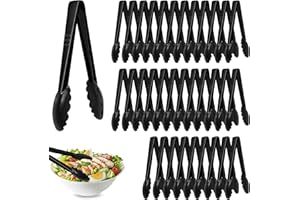 40 Pack Plastic Tongs, 9 Inch Plastic Disposable Serving Tongs Heavy Duty Salad Utensils Bulk for Kitchen Buffets Party Cater