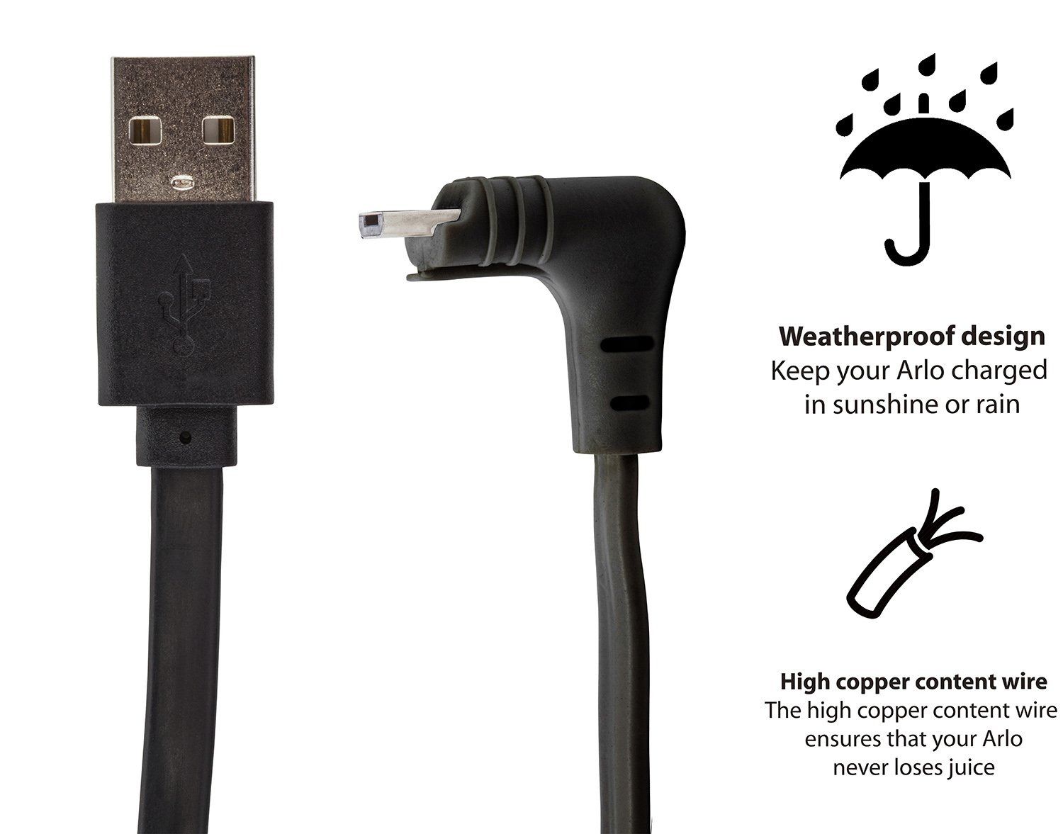 arlo outdoor charging cable