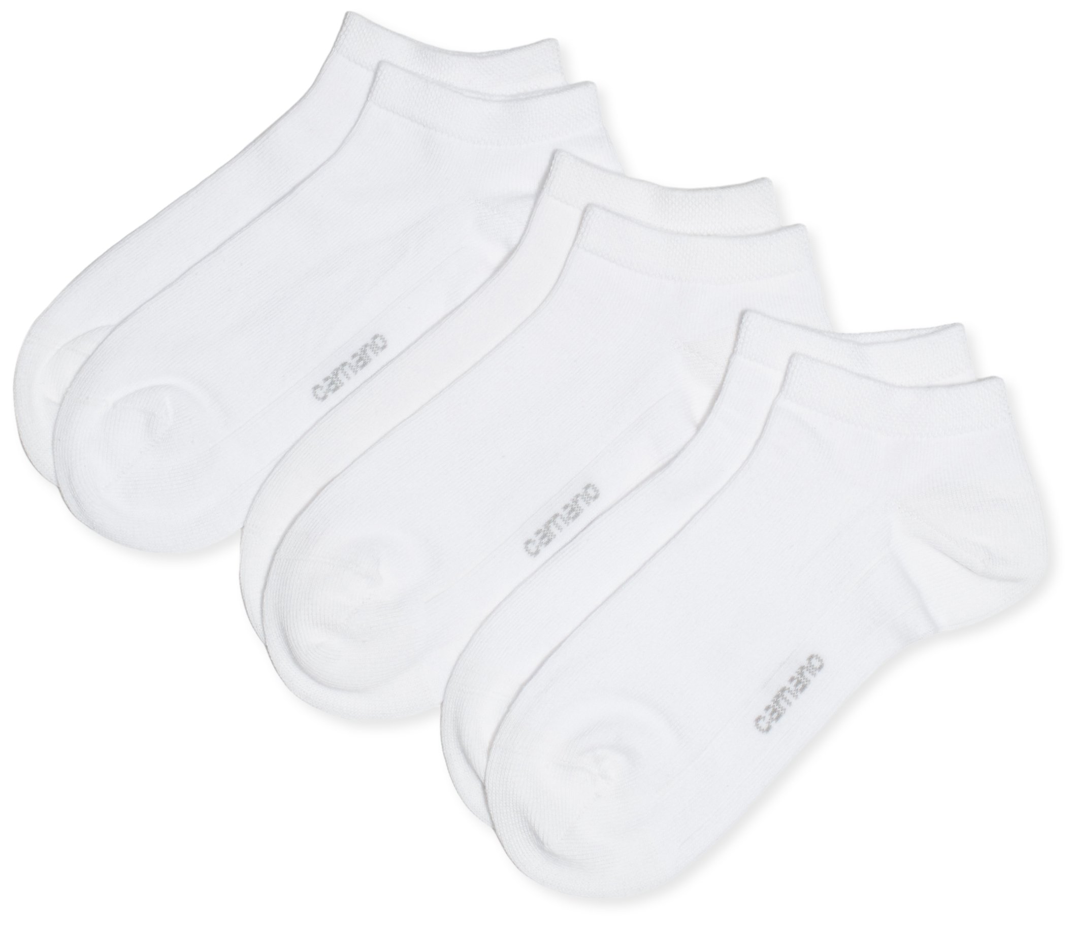 Camano Unisex Ca Soft Sneaker Ankle Socks Pack of 3, White (white), 47
