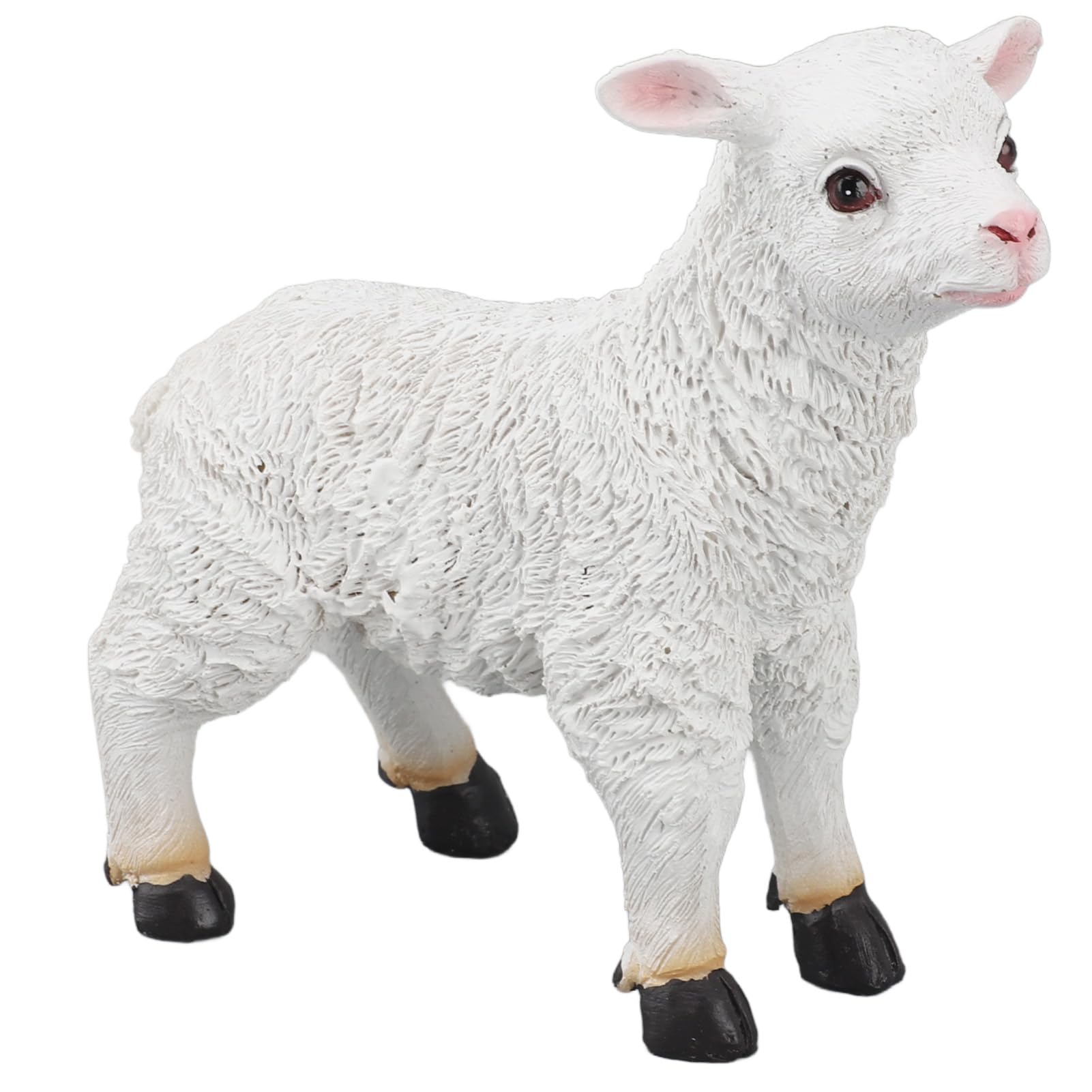 Fockety Sheep Statue, Hand Made Lifelike Resin Lamb Statue, Waterproof Sheep Figurine Lamb Ornament Outdoor Statue for Patio, Lawn, Yard Decoration, Housewarming Garden Gift (Standing)