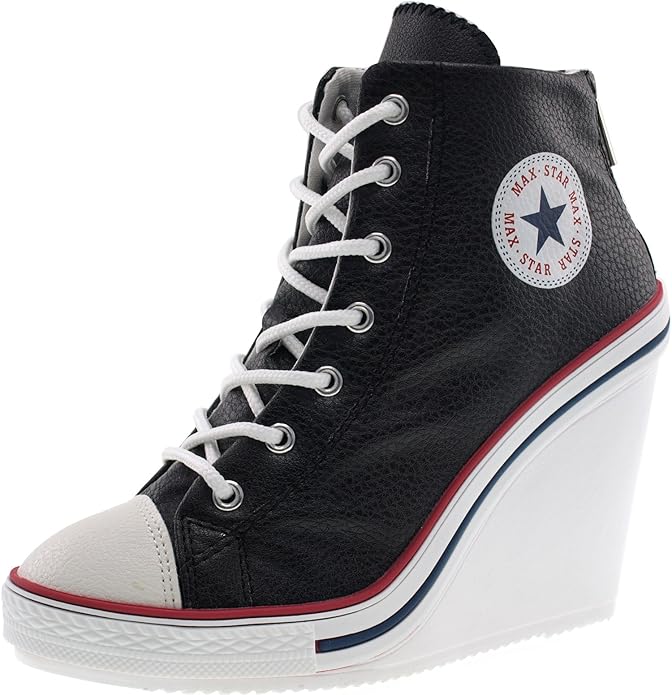 white heeled converse