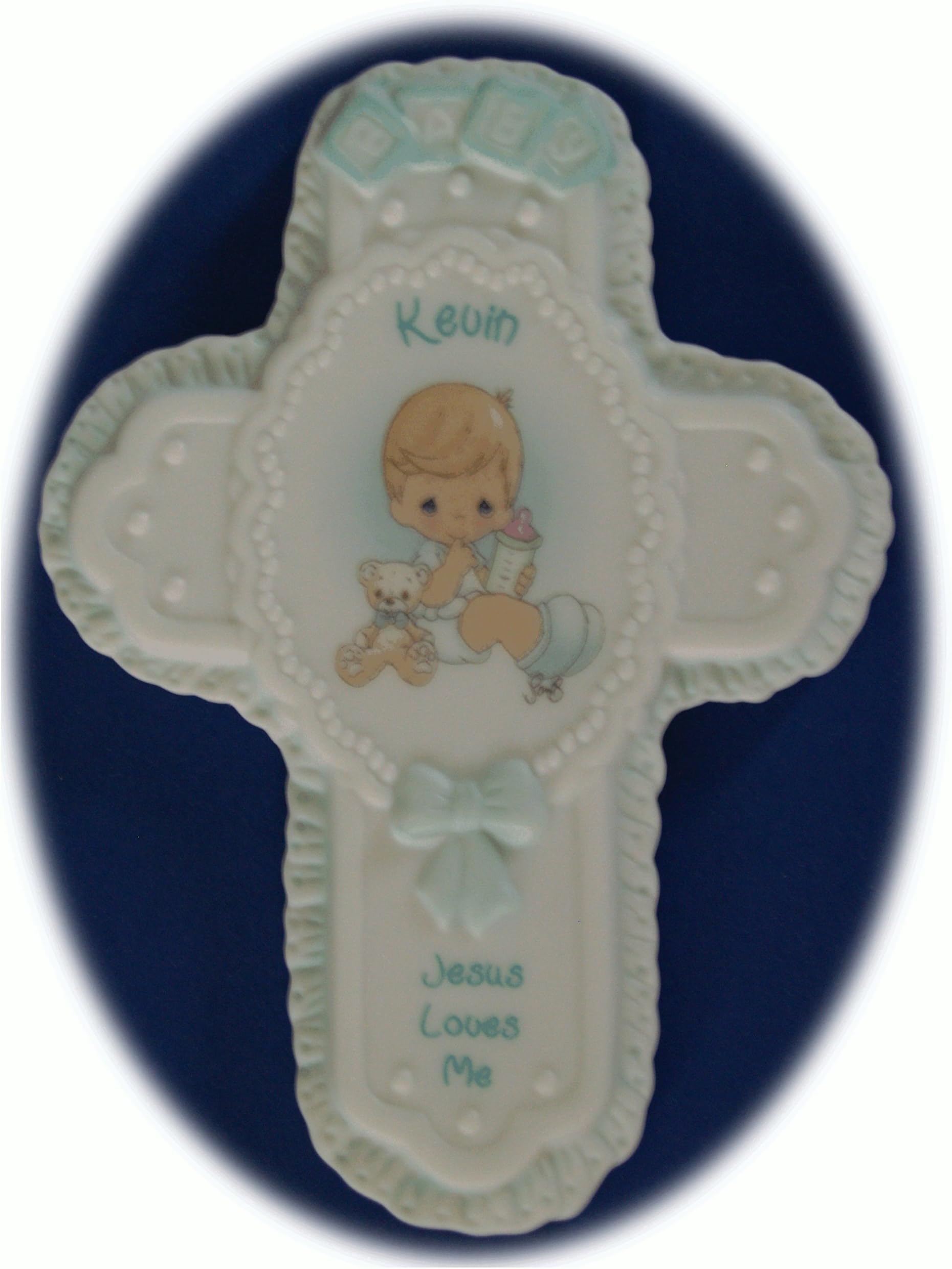 Jesus Loves Me Personalized "Kevin" Porcelain Wall Cross