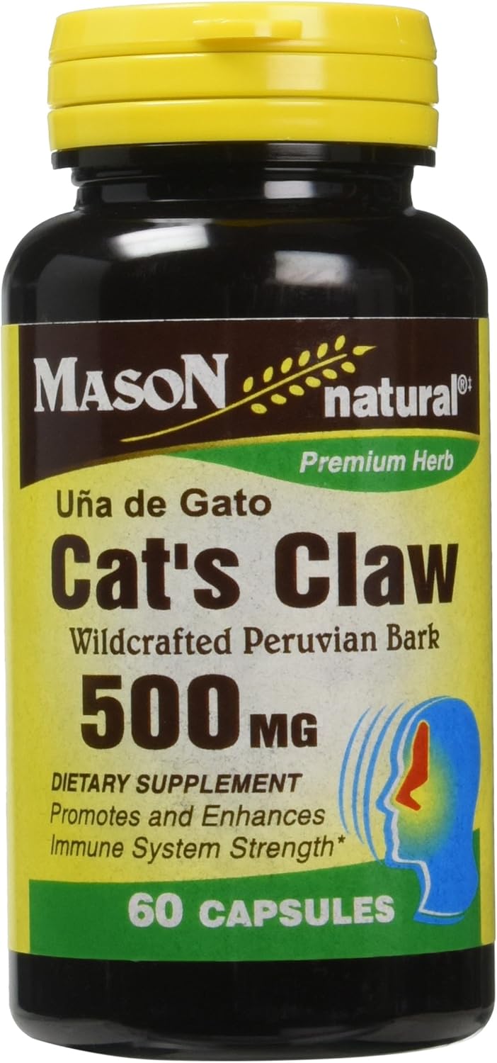 Mason Vitamins Cat's Claw 500 mg Capsules, 60 Count Health