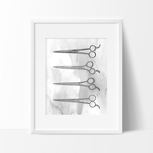 Amazon Com Scissors Watercolor Ombre Art Print Hair Stylist Art