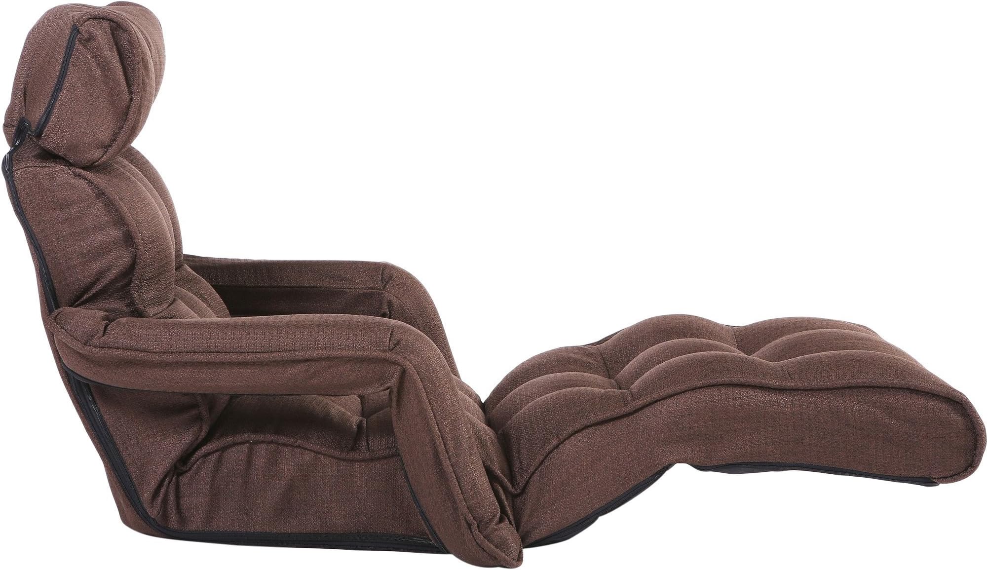 Cozy Kino Pro Sofa Chair Multi-Functional Recliner with Armrest Bed, Dark Brown Soft Fabric
