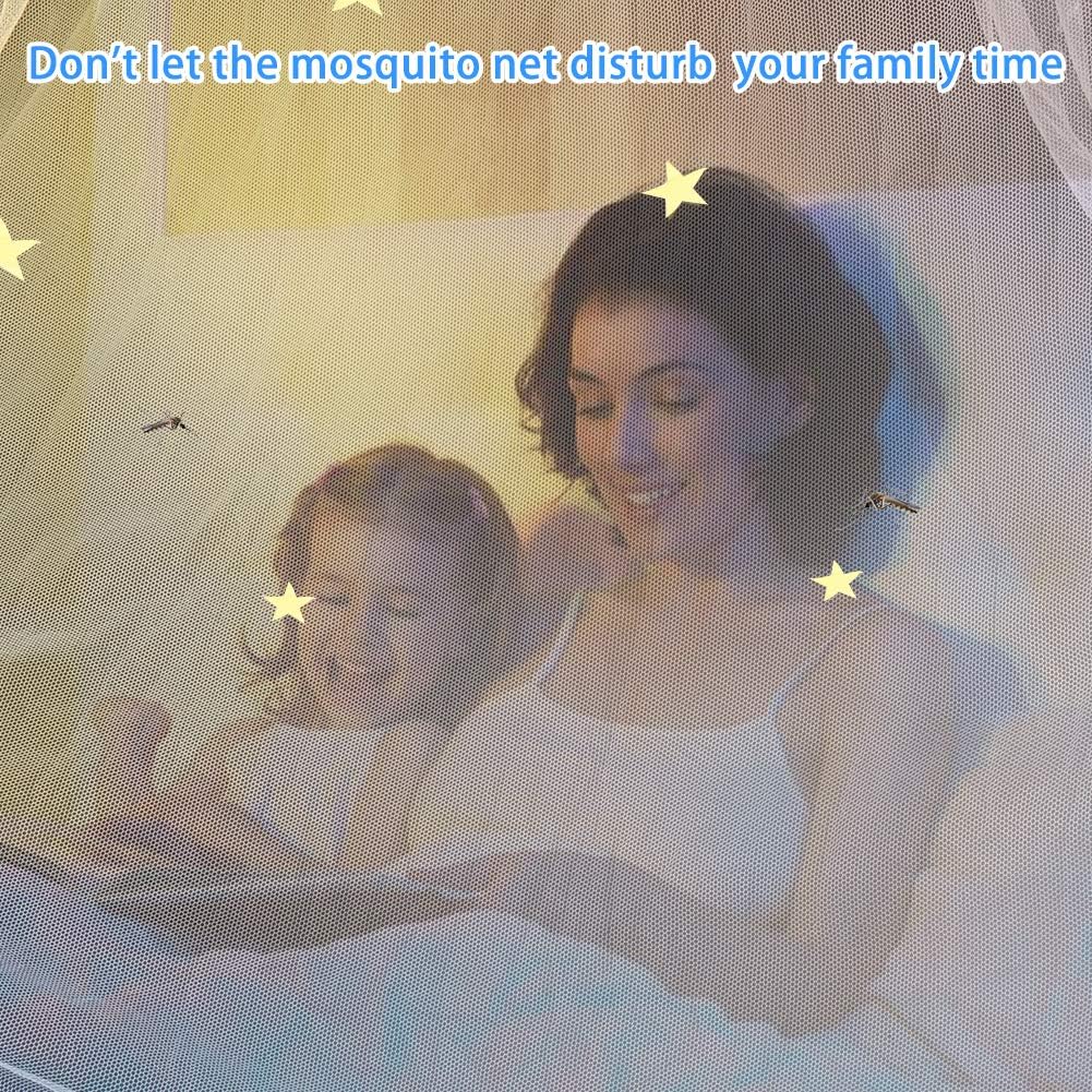 AMMER Fluorescent Stars Glow Bed Canopy, Mosquito Net for Baby, Kids, Girls or Adults, Suit for Cribs, Single Bed, Twin Bed or Full Size Bed: Home & Kitchen