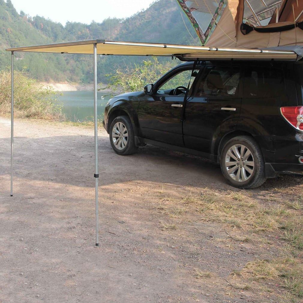 CATUO Side Awning with Carrying Bag Oxford Fabric Car Awning | Portable Folding Retractable Rooftop Sun Shade Shelter Tent for Car SUV Truck Outdoor Camping (8.2 x 8.2 feet)