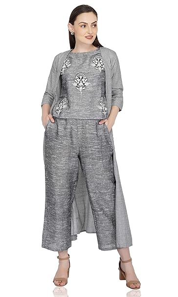 Buy Vastram By Sapnaa Sleeveless Khadi Cotton Embroided Fusion