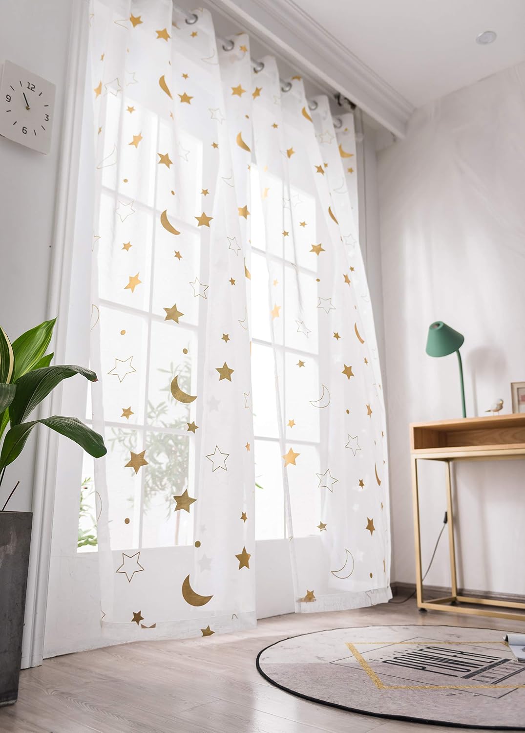 Amazon.com: SEEKRIGHT Star Sheer Curtains - Cute Curtains for Kids Room