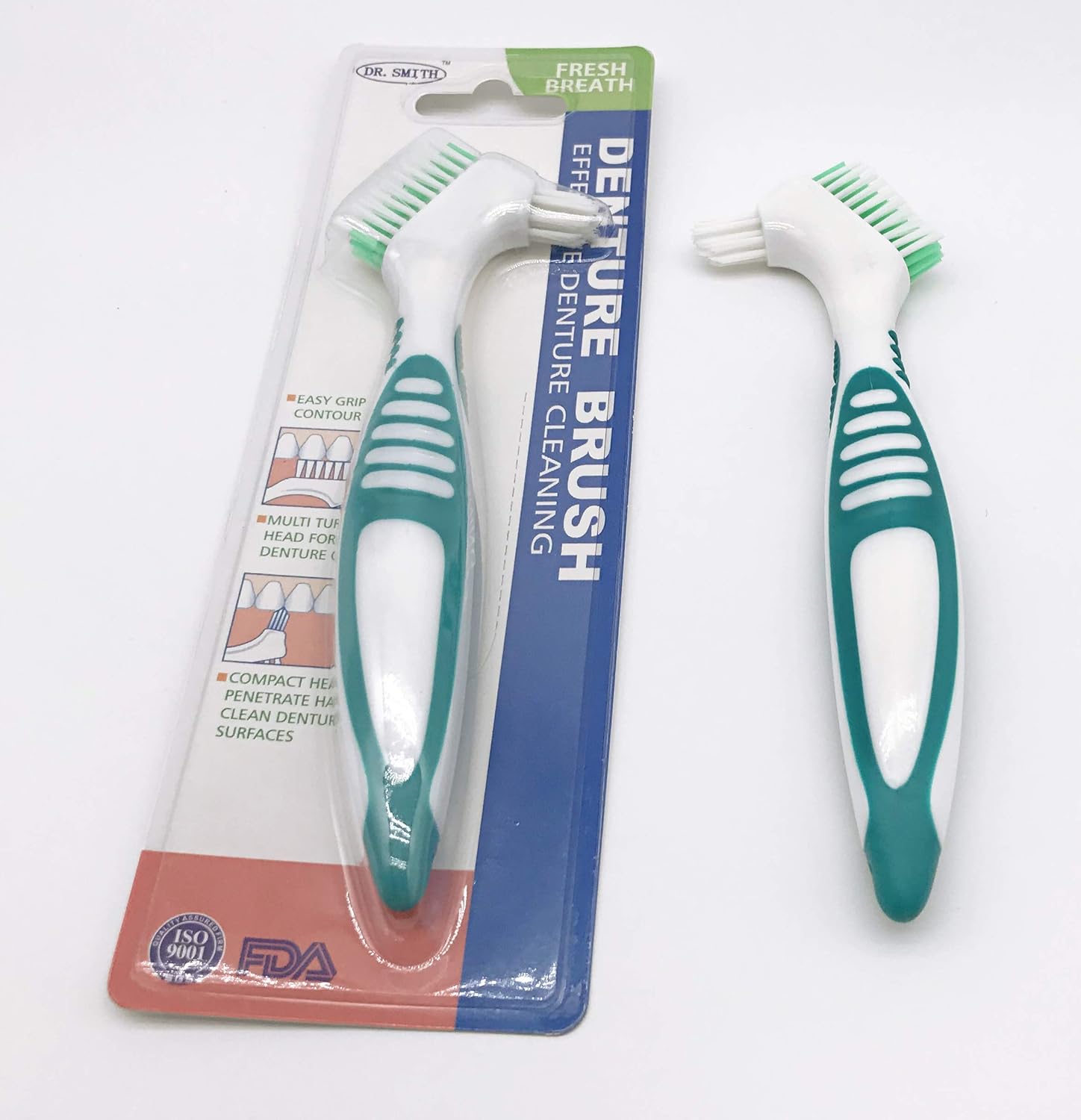 2 Pcs Premium Hygiene Denture Cleaning Brush Set, Multi-Layered Bristles & Ergonomic Rubber Handle, for Denture Care: Health & Personal Care