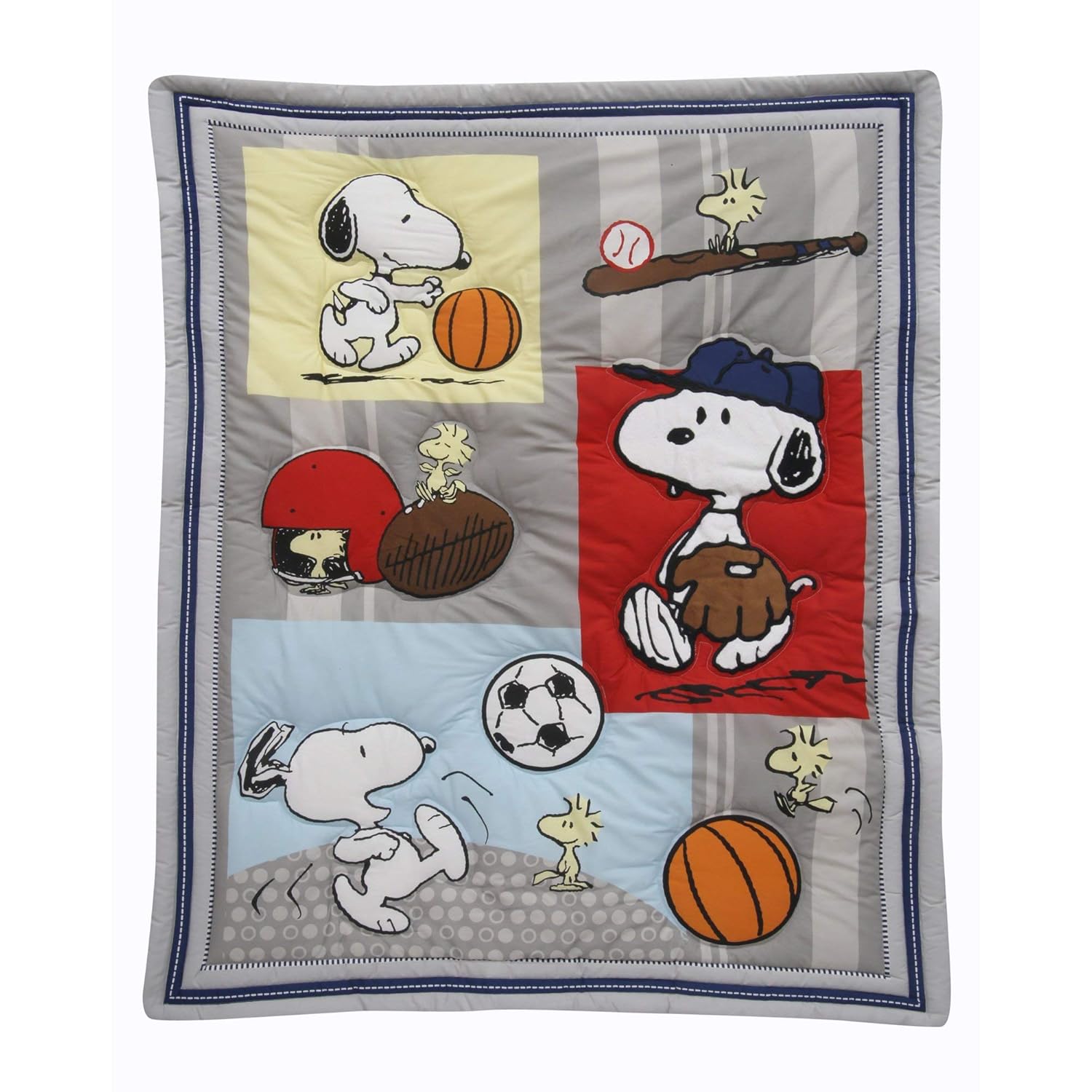 snoopy sports crib bumper