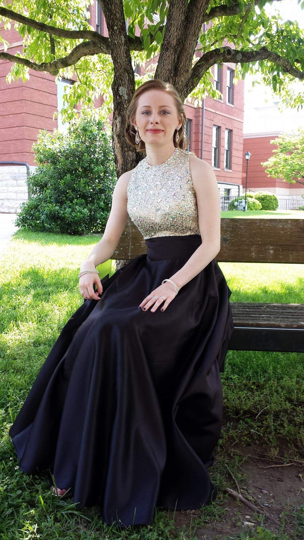 Heimo Womens Sequined Evening Party Gowns Beading Formal Dress