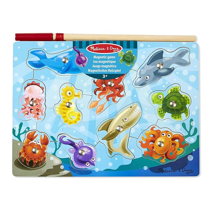 Melissa & Doug 13778 Magnetisches Holzspiel-Angeln, Mehrfarbig