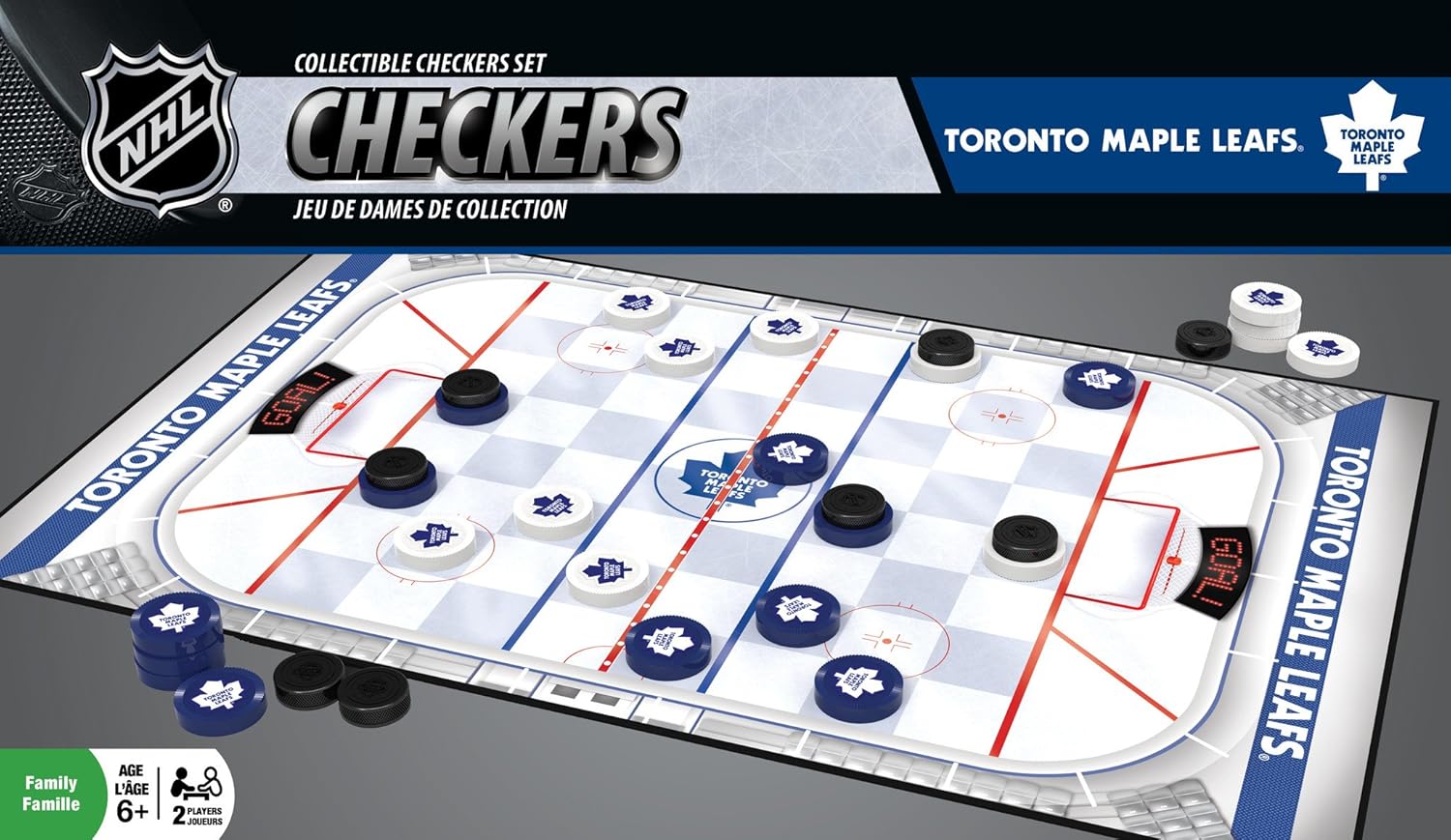MasterPieces NHL Toronto Maple Leafs Checkers Board Game : Clothing