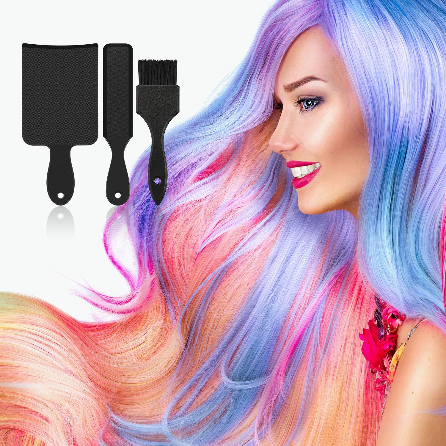 7 Pieces Hair Dye Coloring Kit, Includes 3 Highlighting Paddle Board Balayage Board and 4 Hair Dye Tinting Brush for Hair Coloring Bleaching Salon DIY Home Hair Dryers : Beauty