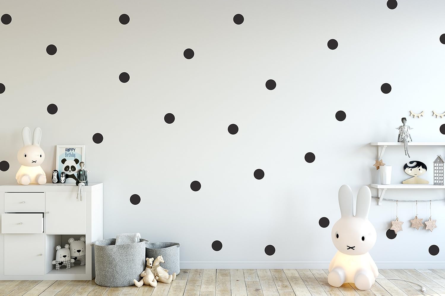 black polka dot wall stickers