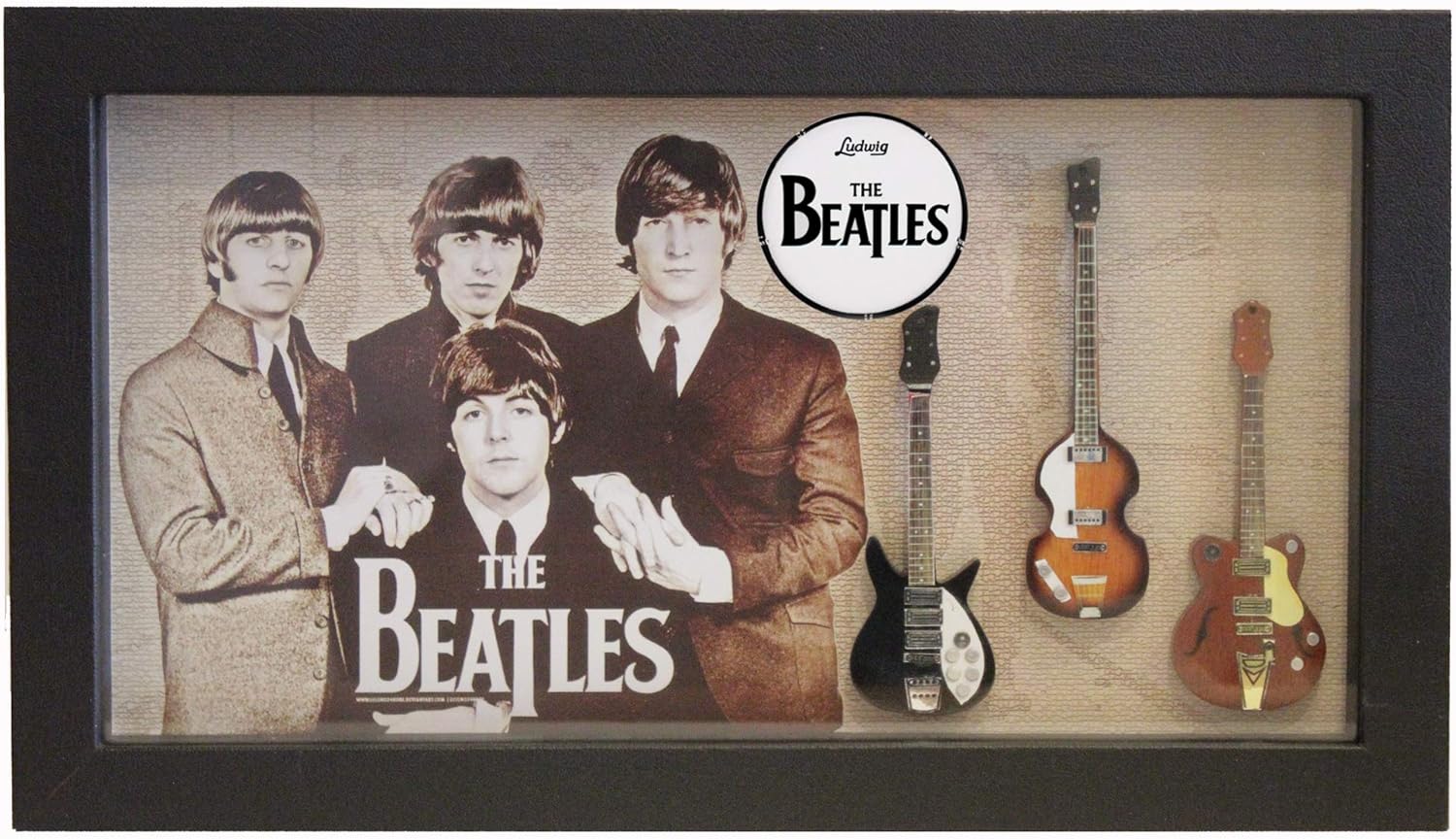 RGM8979 Beatles - Guitarra en Miniatura en Marco de Caja de Sombras: Amazon.es: Hogar