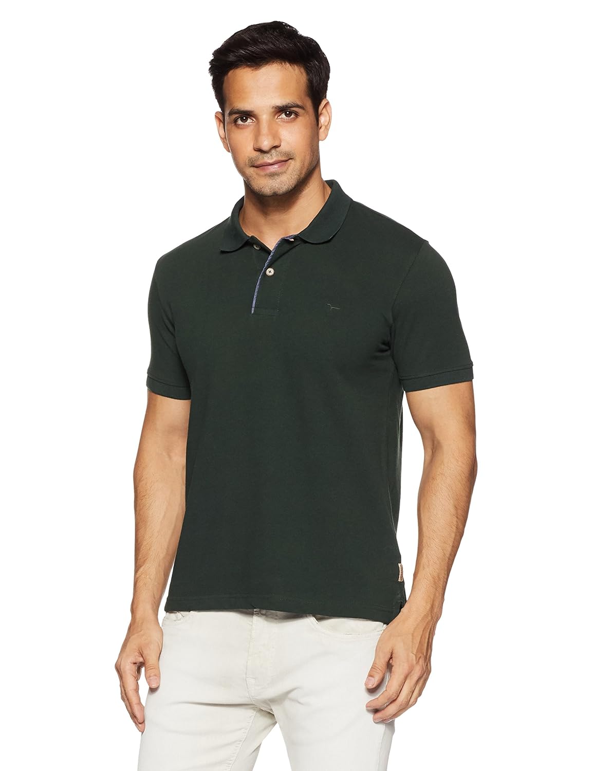 flying machine men's solid slim fit cotton polo