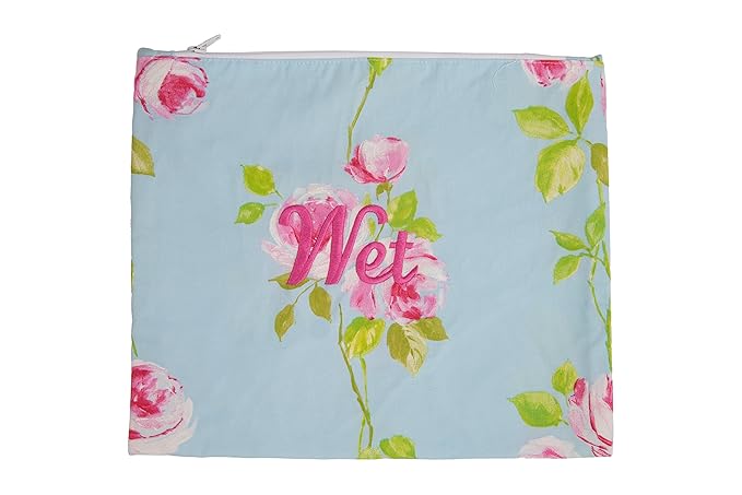 Caught Ya Lookin Wet Bag, Pink Roses/Blue/Pink/White, One Size