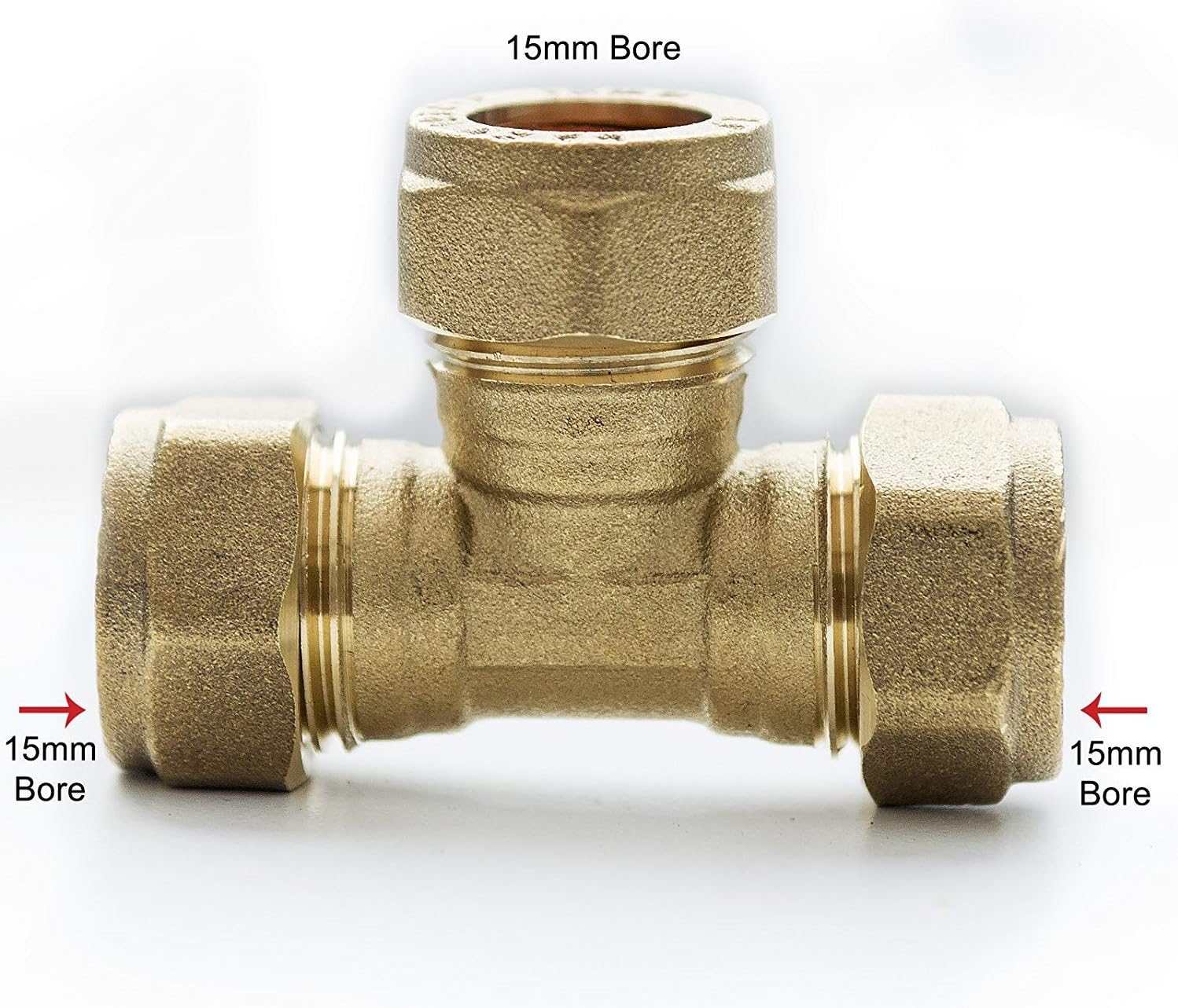 15mm Brass Compression Equal Tee Connectors Single Amazon.co.uk DIY