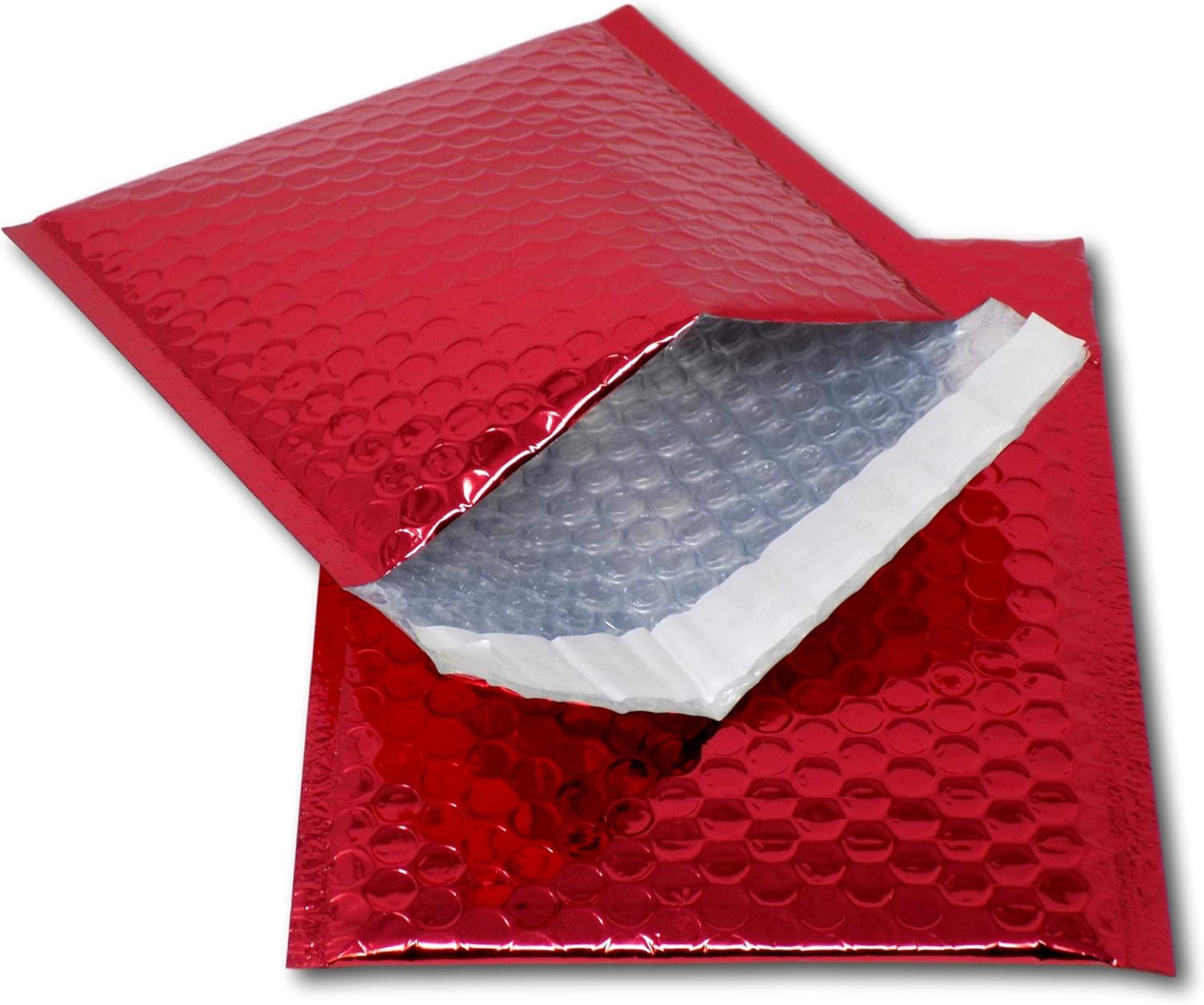 EPOSGEAR 10 Red Shiny Metallic Foil Bubble Padded Bag Mailing Envelopes