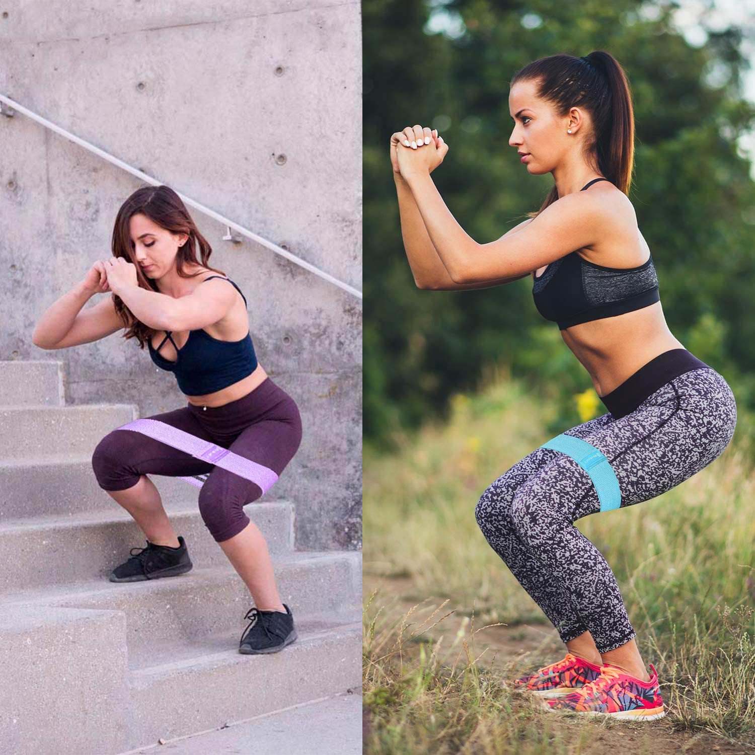 WeluvFit Booty Fabric Resistance Workout Hip Exercise Bands Set - Fitness Loop Circle for Abs, Squats, Legs, Butt - Thigh and Wide (3 Resistance Bands Set)