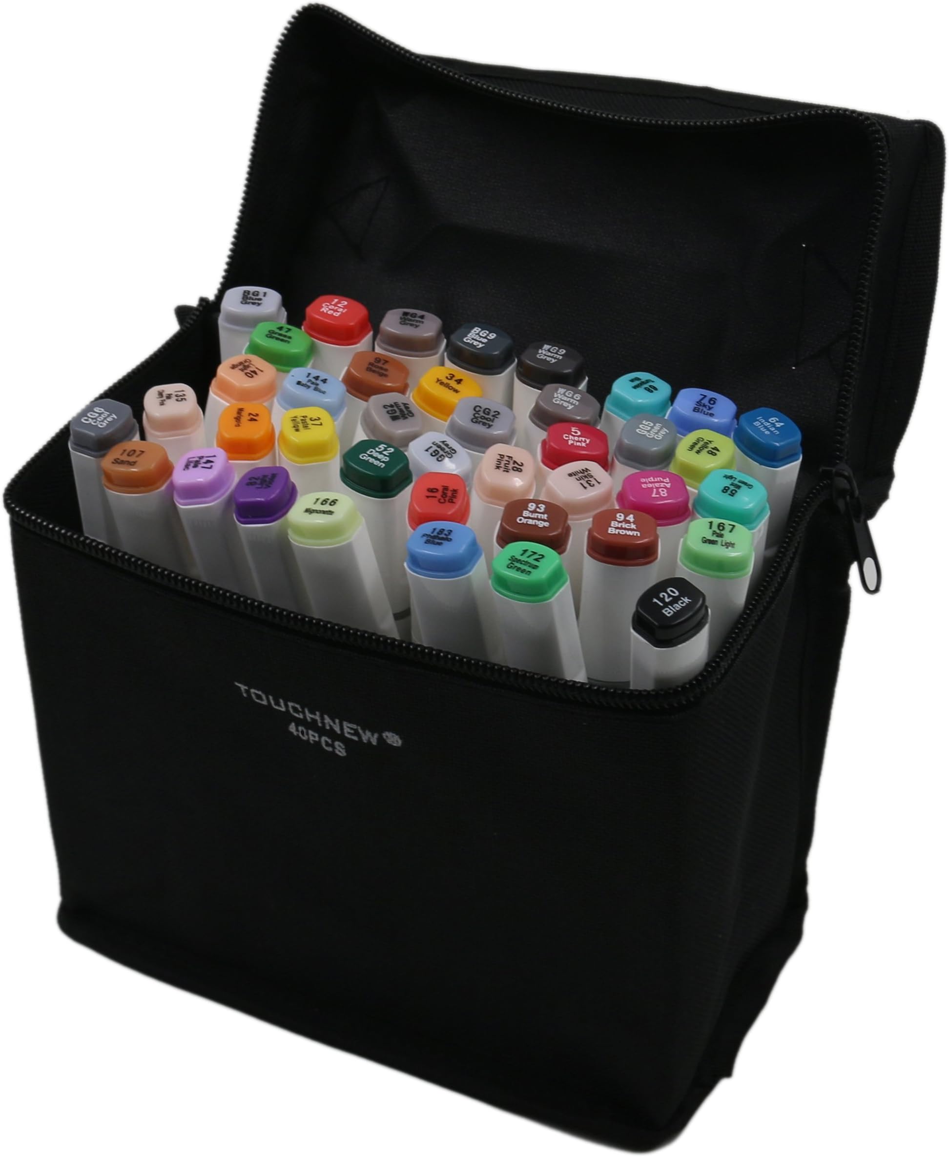 Kirinstores 40 Colors Art Marker Pens Sketch Twin Marker Pens Broad Fine Point New Generation Permanent Marker Pens Highlighters with Case (landscape)