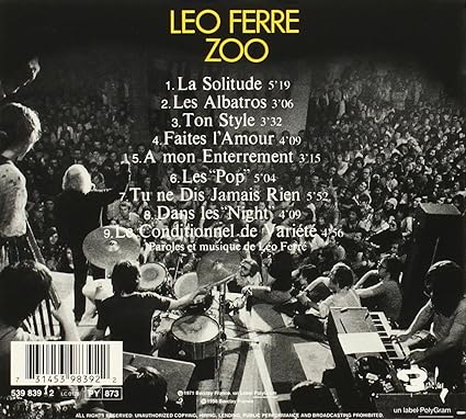 Leo Ferre La Solitude Amazon Com Music Leo Ferre La Solitude Amazon Com Music