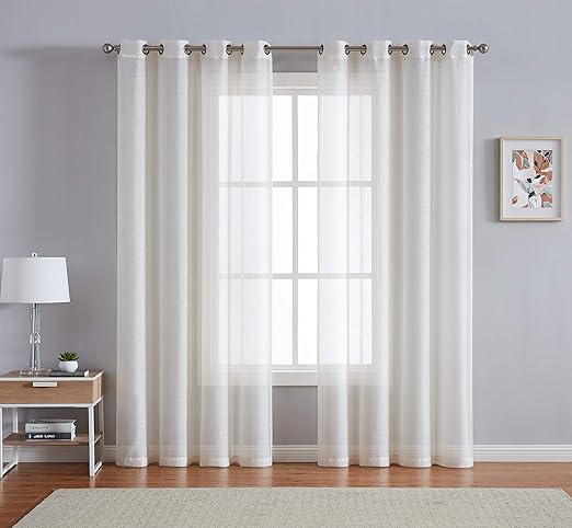 Amazon Com Linenzone Grommet Semi Sheer Curtains 2 Pieces