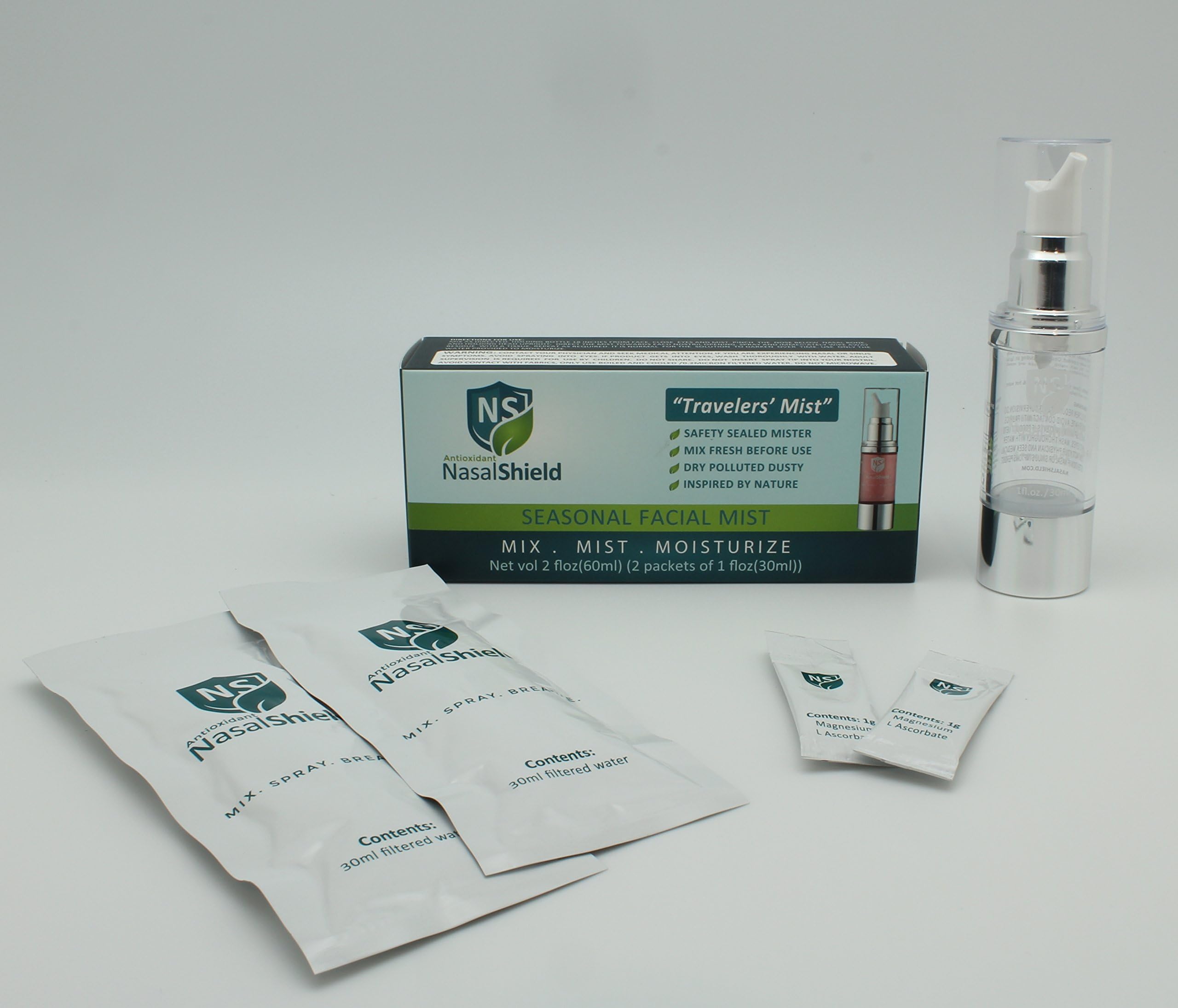 Antioxidant NasalShield, Mist to moisturize with Immune Antioxidants, Seasonal Daily Defense Factors,Travelers', Commuters Crowds - mitigate Pathogens.