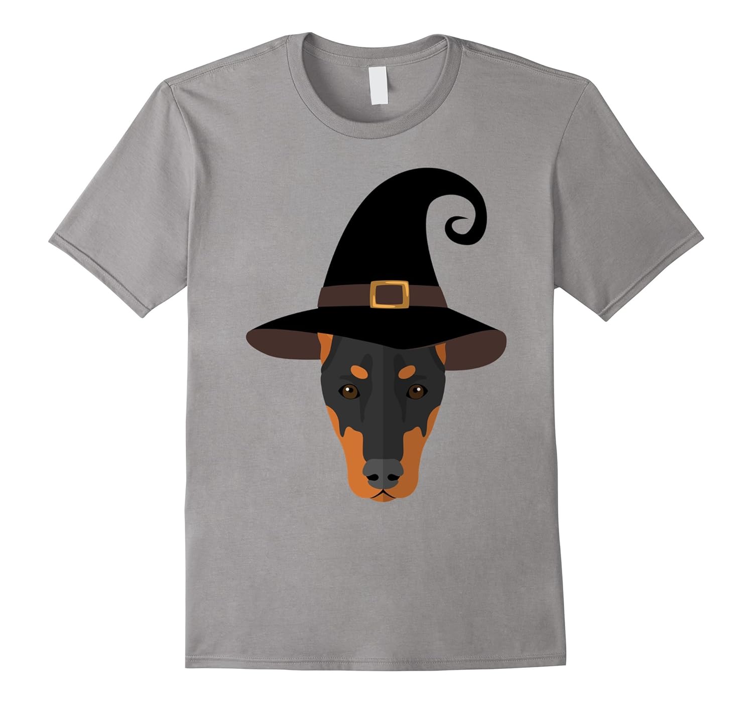 Doberman Pinscher Dog With Witch Hat Funny Halloween Tshirt-ANZ