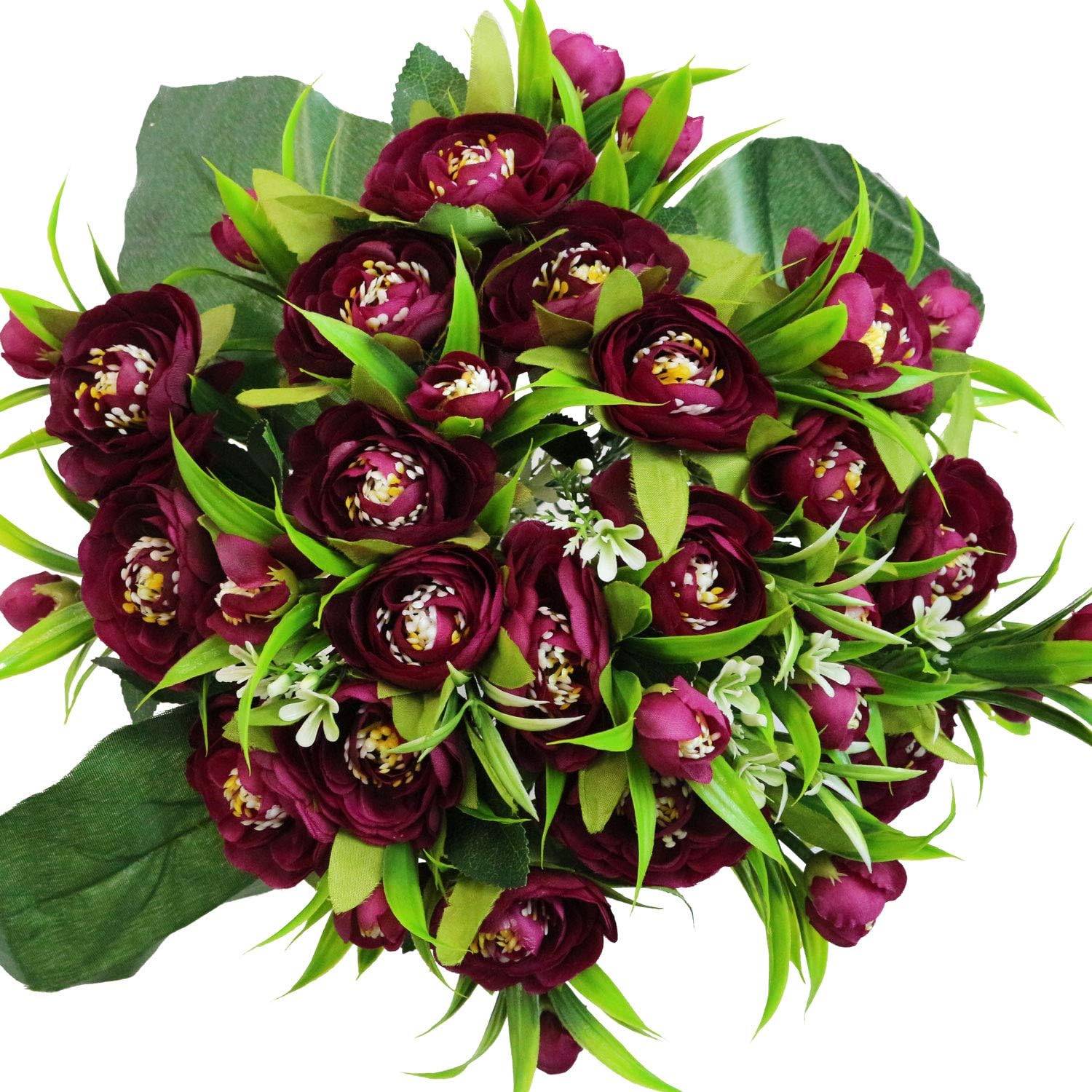 Amazon Com Plan Life 18 Branch 36 Heads Artificial Camellia Flowers Silk Fake Flowers Bouquet Home Farmhouse Aesthetic Room Kitchen Office Decor Camellia Purple Kitchen Dining