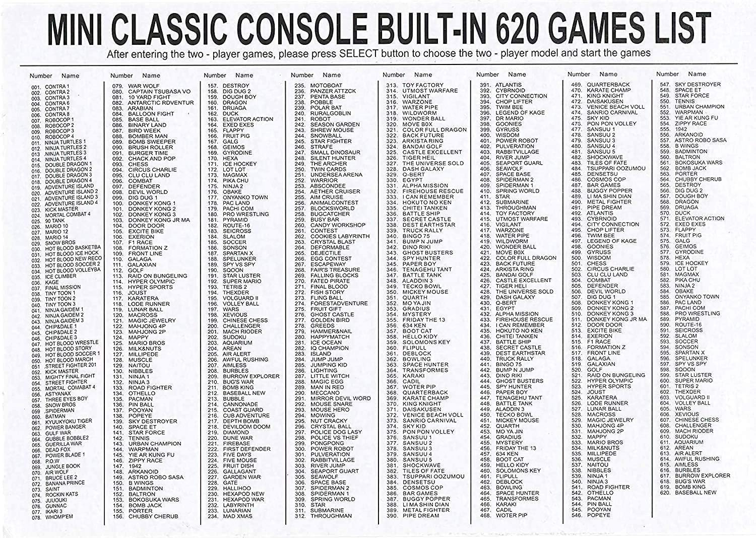 Infityle Classic Mini Retro Game Consoles with 2 Classic Controllers, AV Output 8-bit Built-in 500 Games: Computers & Accessories