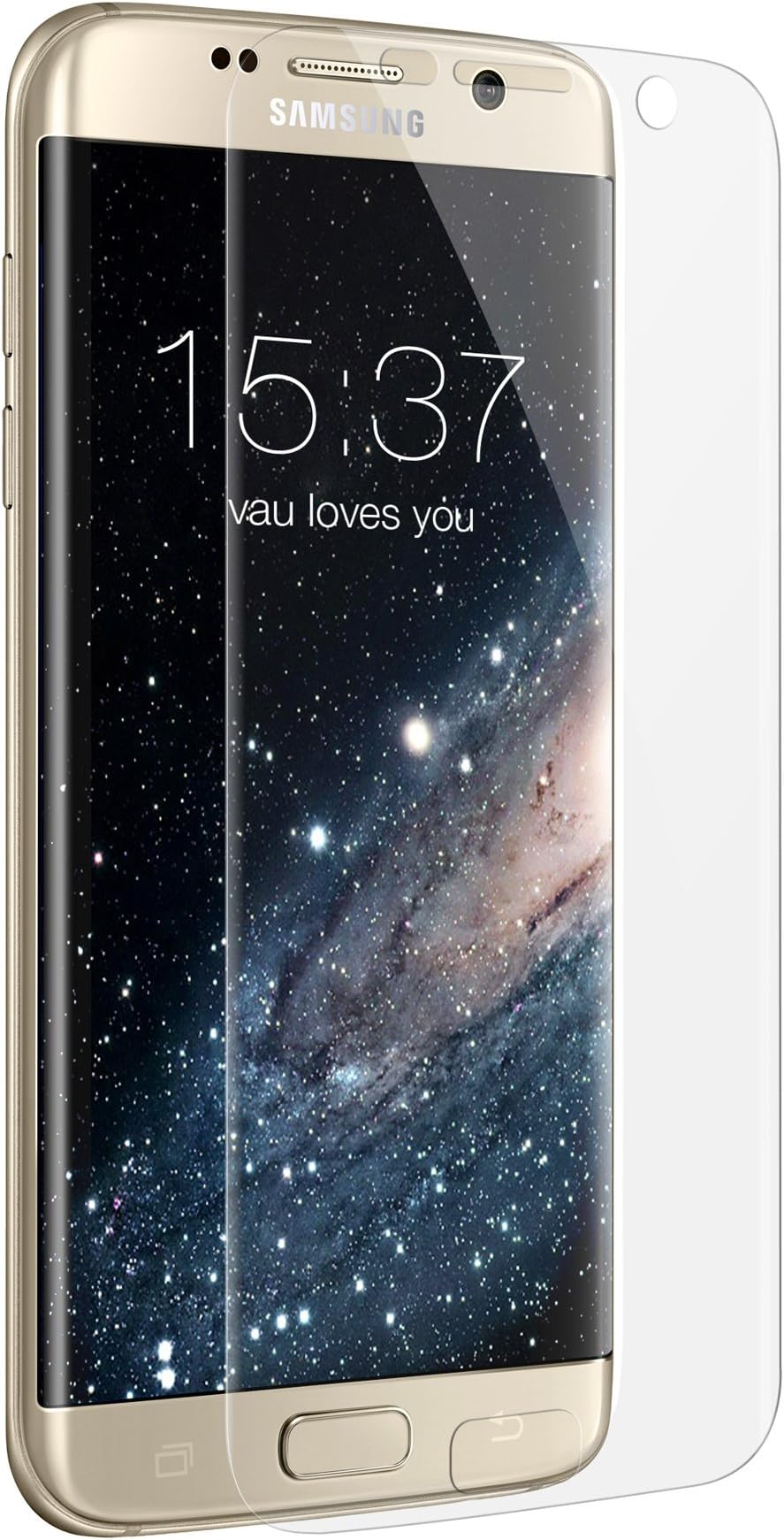 vau screen protector for Samsung Galaxy S7 Edge, the film covers the entire front and rounded sides (set of 6 Screengard protective films, transparent)