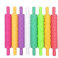 Cake Decorating Embossed Rolling Pins,Textured Non-Stick Designs and Patterned,Ideal for Fondant,Pie Crust,Cookie,Pastry…