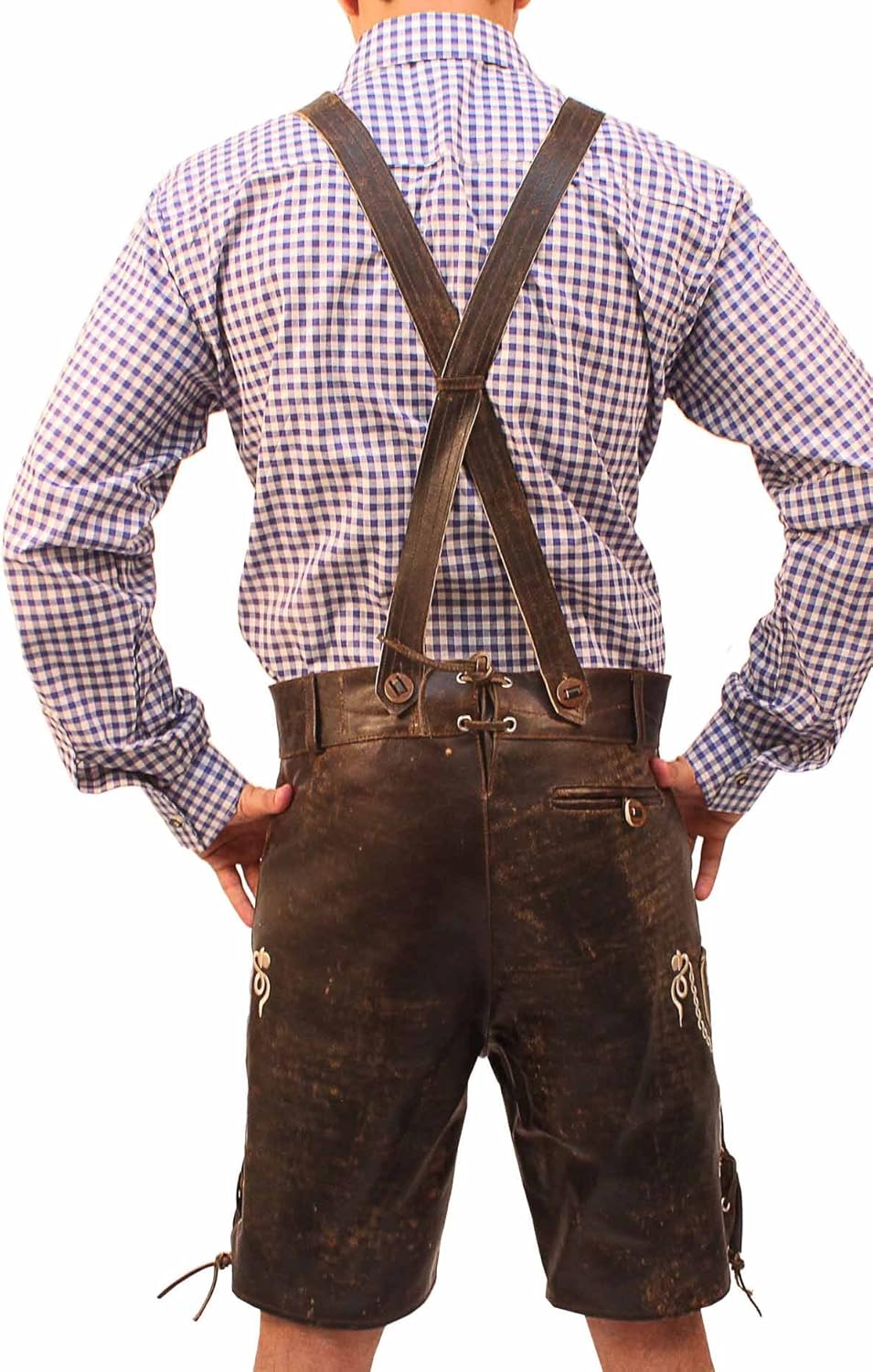 Oktoberfest Trachten Short Lederhosen for Men | Traditional Authentic German Outfit | Wild Brown: Clothing