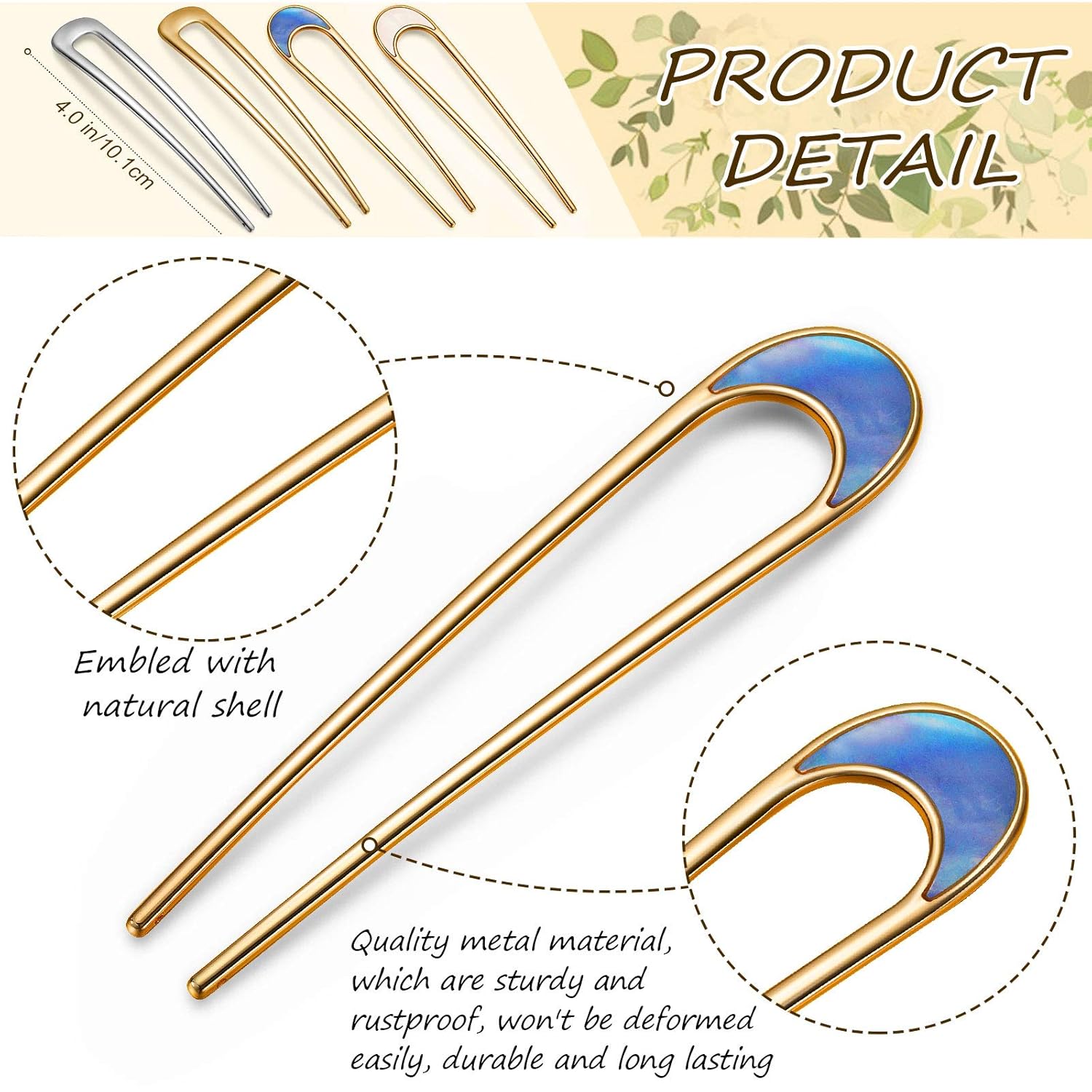 8 Pieces U-Shaped Hairpin with 2 Prongs Vintage Hair Pin Fork Sticks Tortoise Shell U Shape Hair Clips Bun Hair Pins Clips for Women Hair Styling Accessories (Light Purple, Blue Purple Tortoise Shell) : Beauty