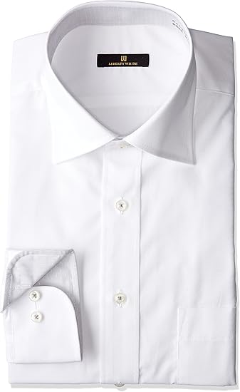 Amazon Co Jp フレックスジャパン 形態安定 ワイド 衿内側別生地 白ドビー Dalw03 メンズ 服 ファッション小物