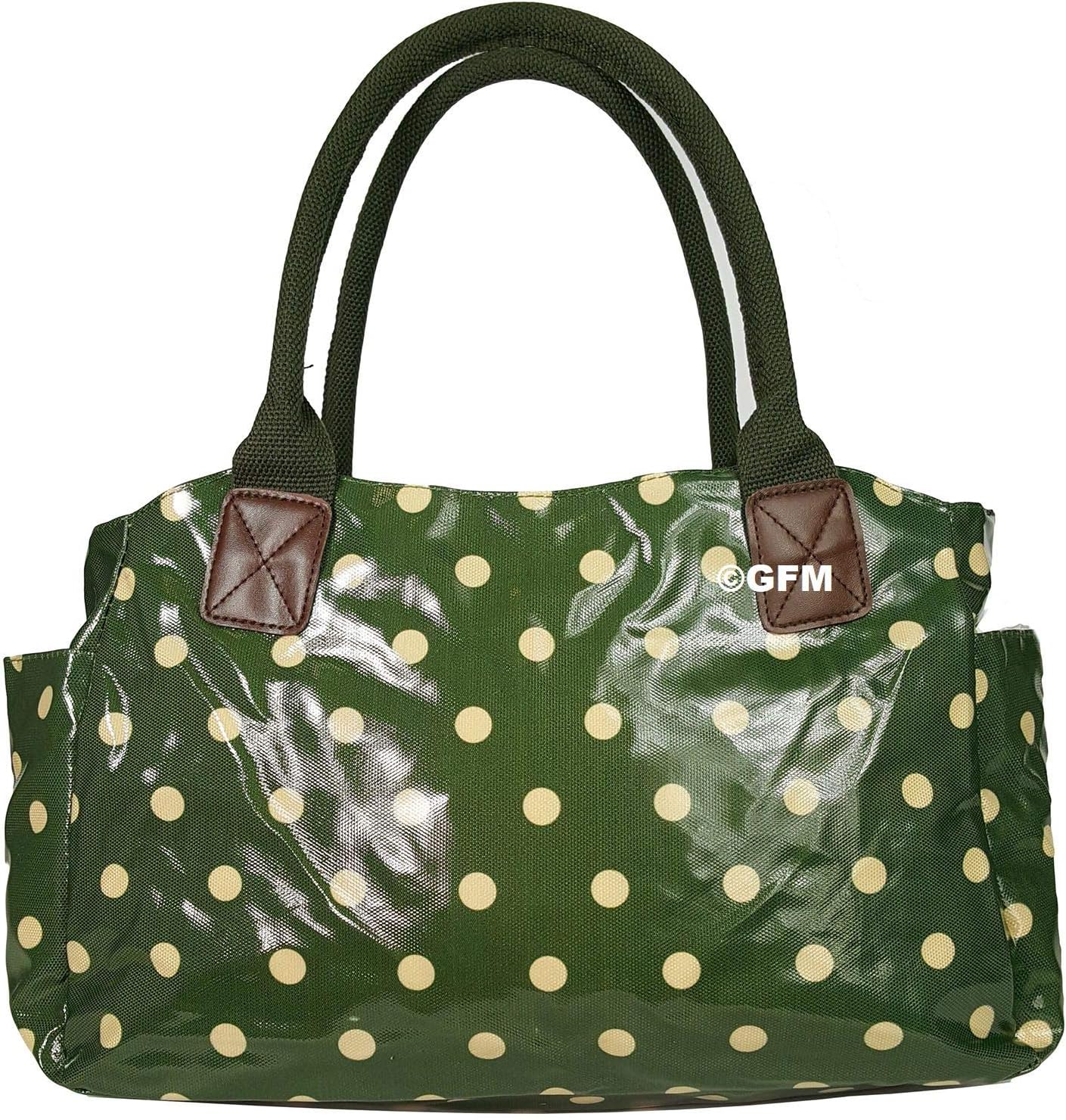 GFM Oilcloth Tote Shopper Day Bag Polka Dot/Birds/Floral/Shoes/OWL/Butterfly Skull Patterns