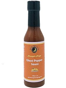 Premium | Pineapple Mango GHOST PEPPER HOT SAUCE | Calorie Free | Fat Free | Cholesterol Free | Low Sugar | Crafted in Small Batches with Farm Fresh Herbs for Premium Flavor and Zest