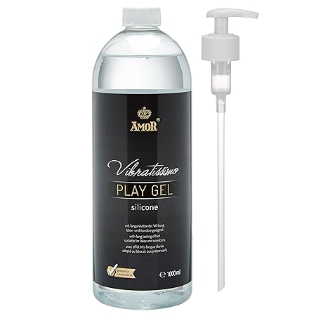 AMOR Vibratissimo®'PlayGel Silikon' 1000ml öl- und fettfreies medizinisches Gleitgel mit Langzeitwirkung auf Silikonbasis ohn