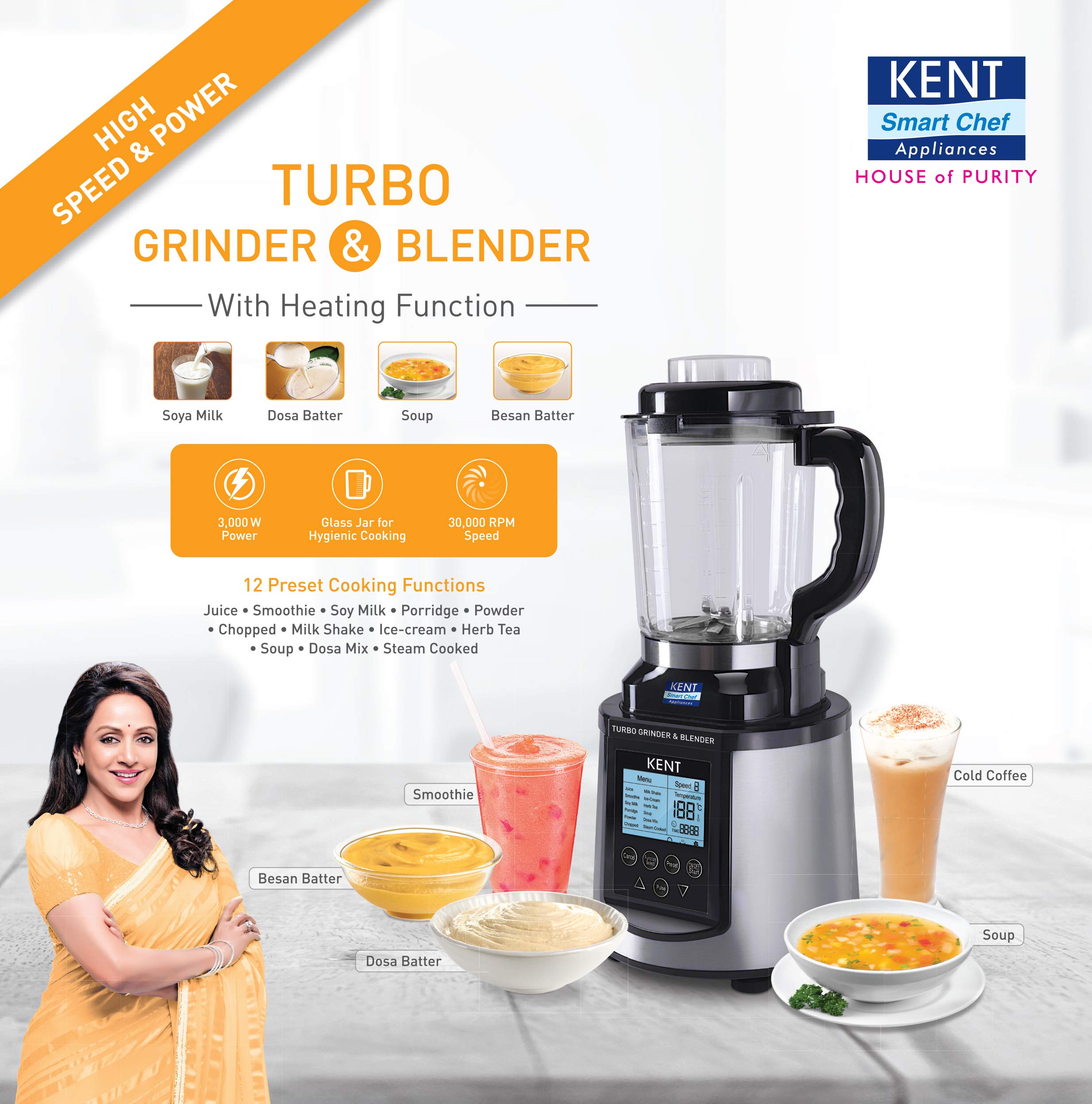 KENT Turbo Grinder and Blender 3000Watt (Steel Grey & Black) Buy Online in UAE. Kitchen