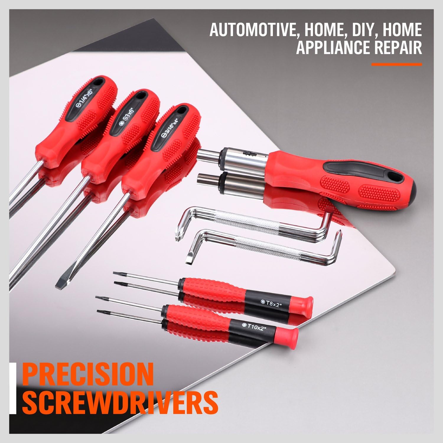HORUSDY 100-Piece Magnetic Screwdriver Set with Plastic Racking, Best Tools for Men Tools Gift - - 