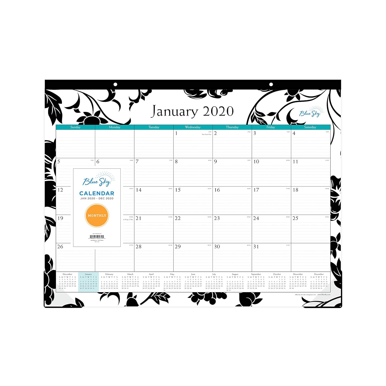 Best blue sky small desk pad calendar