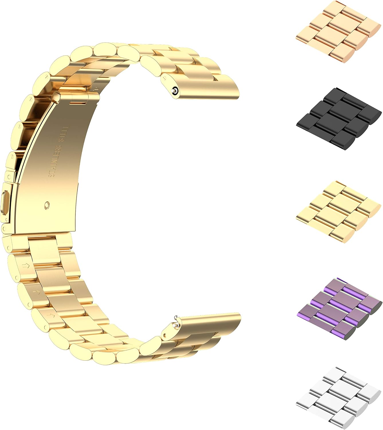 Amazon.com: Classic Stainless Steel Metal WatchBand Compatible with Huami  Amazfit GTS \u0026 Amazfit GTR 42mm Smart Watch Genuine Metal Replacement 20MM  Sport Wrist Strap Bracelet with Adjustment Tool (Gold)