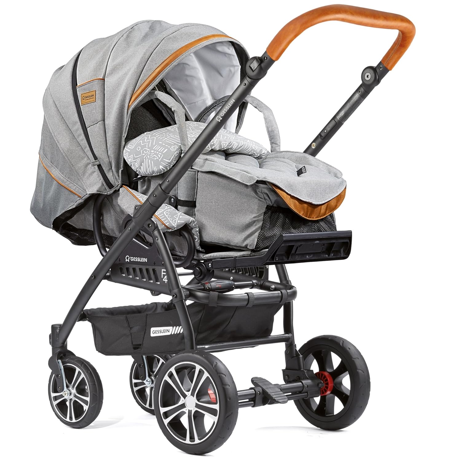 Gesslein 10410011663663 F4 Air+ Kunstledergriff cognac inklusive C-Lift Tragetasche, mehrfarbig